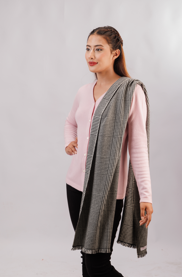 Check scarf swiss pattern
