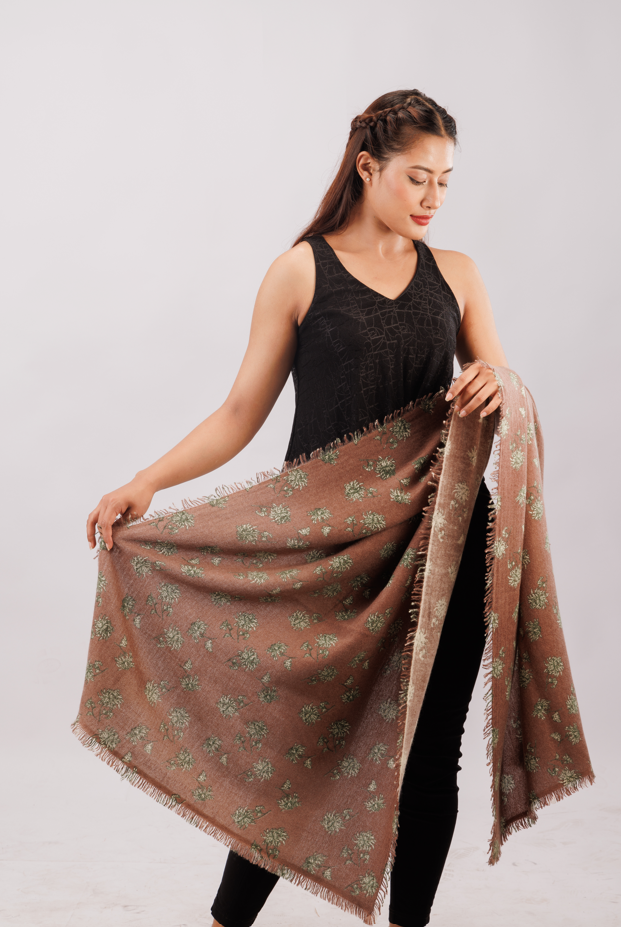 Printed stole rivers with 4 side fringes