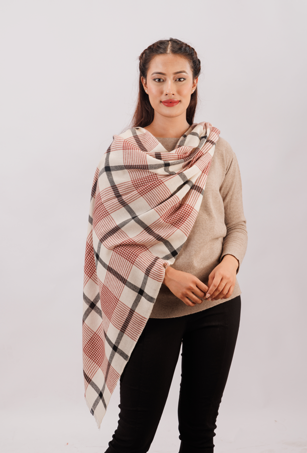 3 Colored checked stole