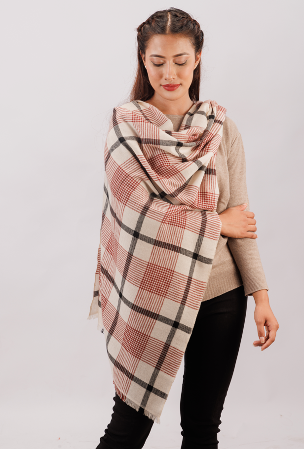 3 Colored checked stole