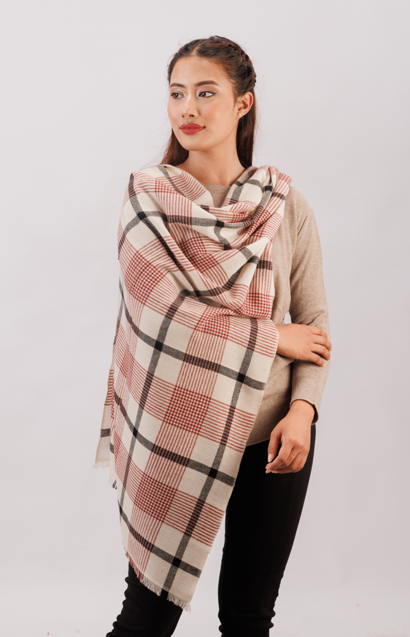 3 Colored checked stole