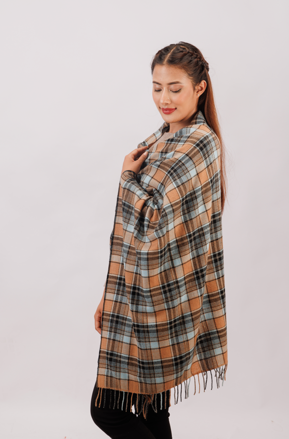 Multi-colored check stole