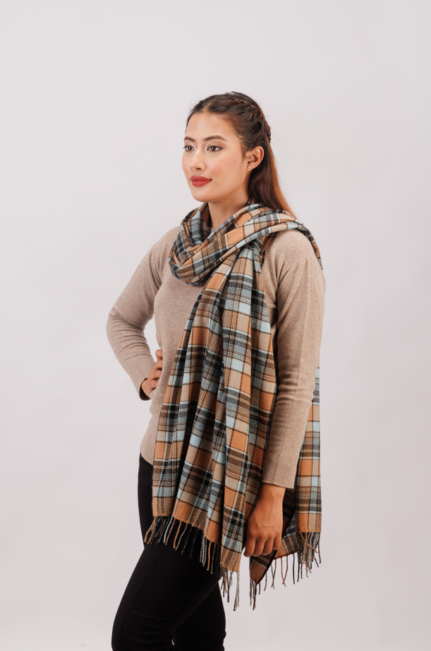 Multi-colored check stole