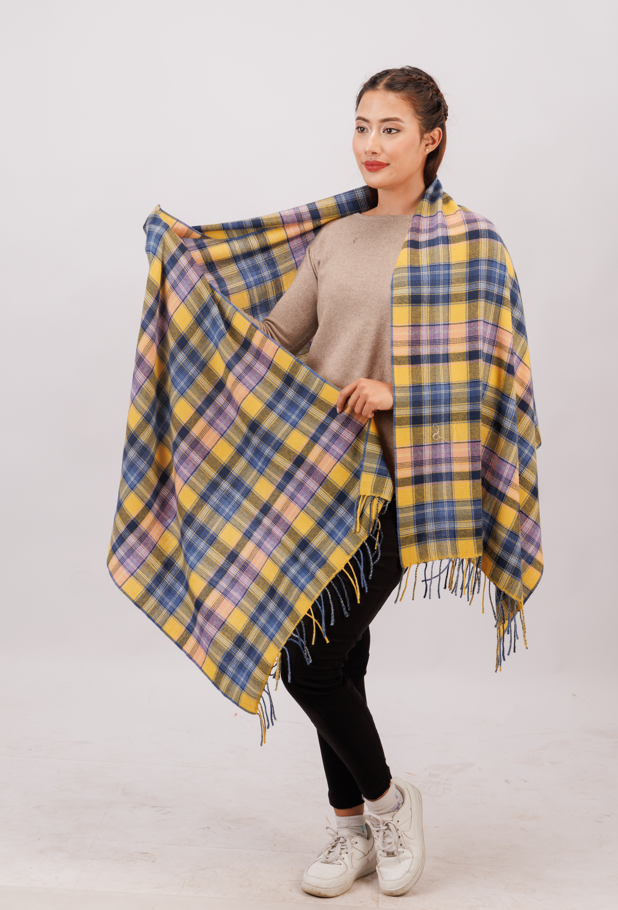 Multi-colored check stole