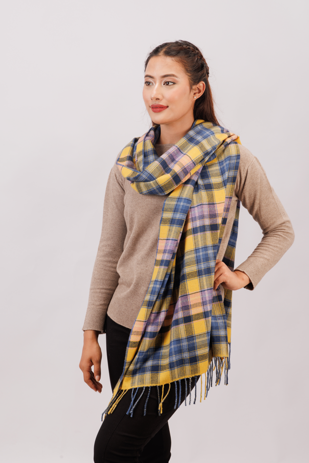 Multi-colored check stole