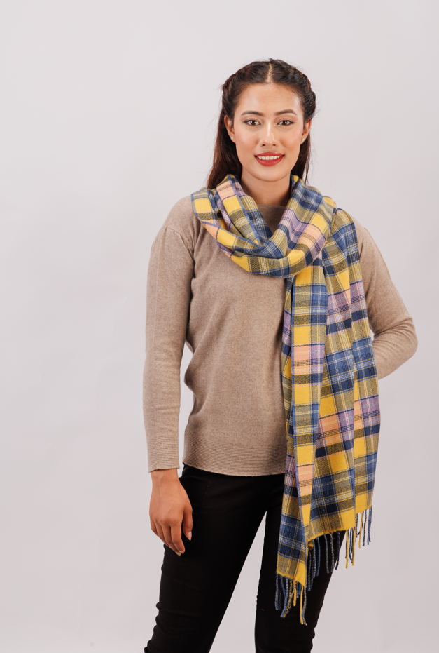 Multi-colored check stole