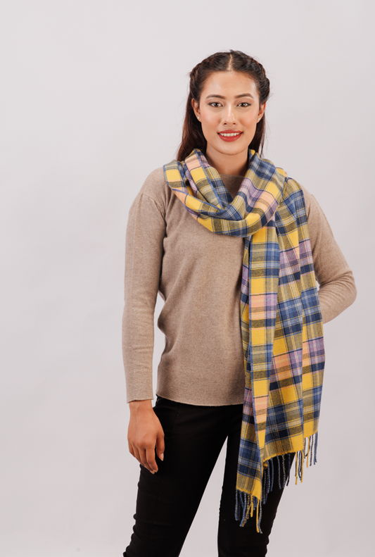 Multi-colored check stole