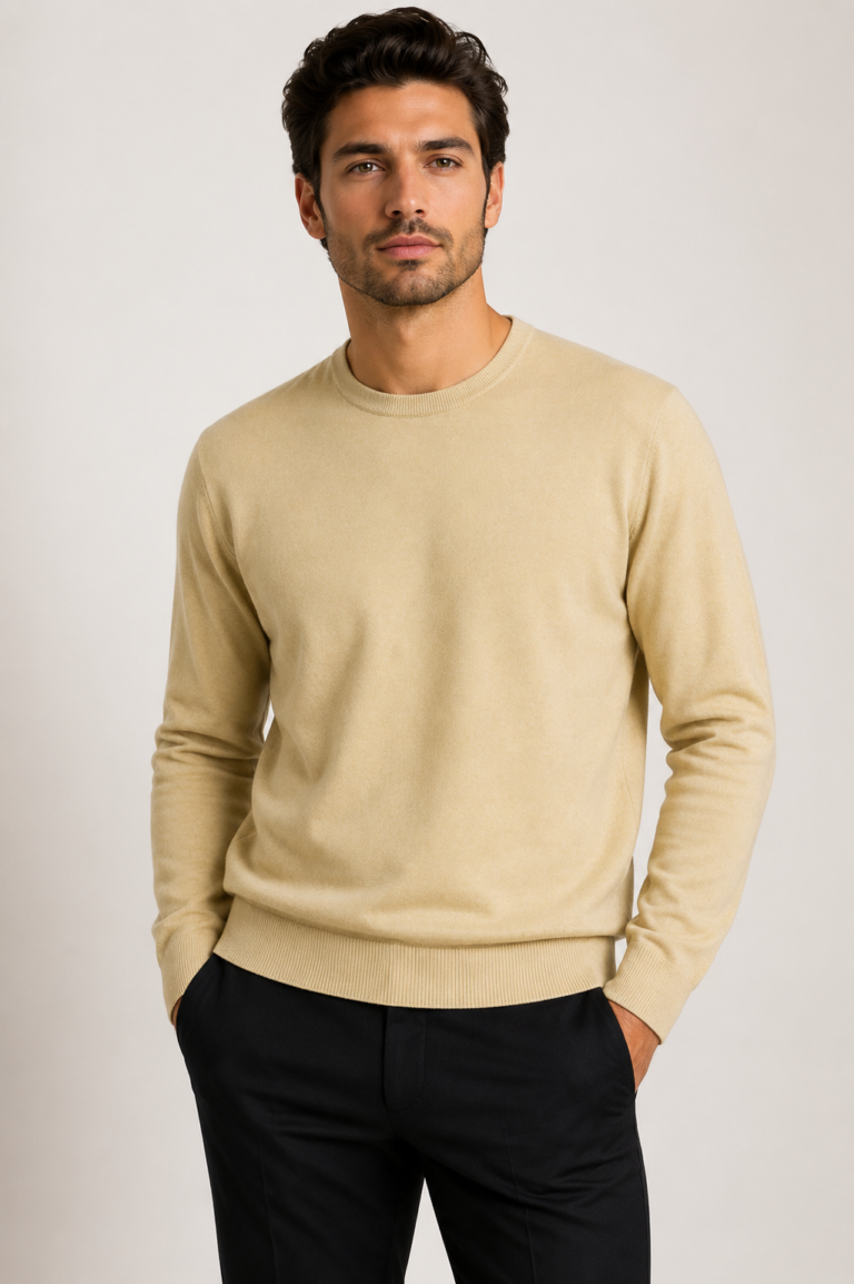 Men’s Classic Crewneck Chyangra Cashmere Sweater