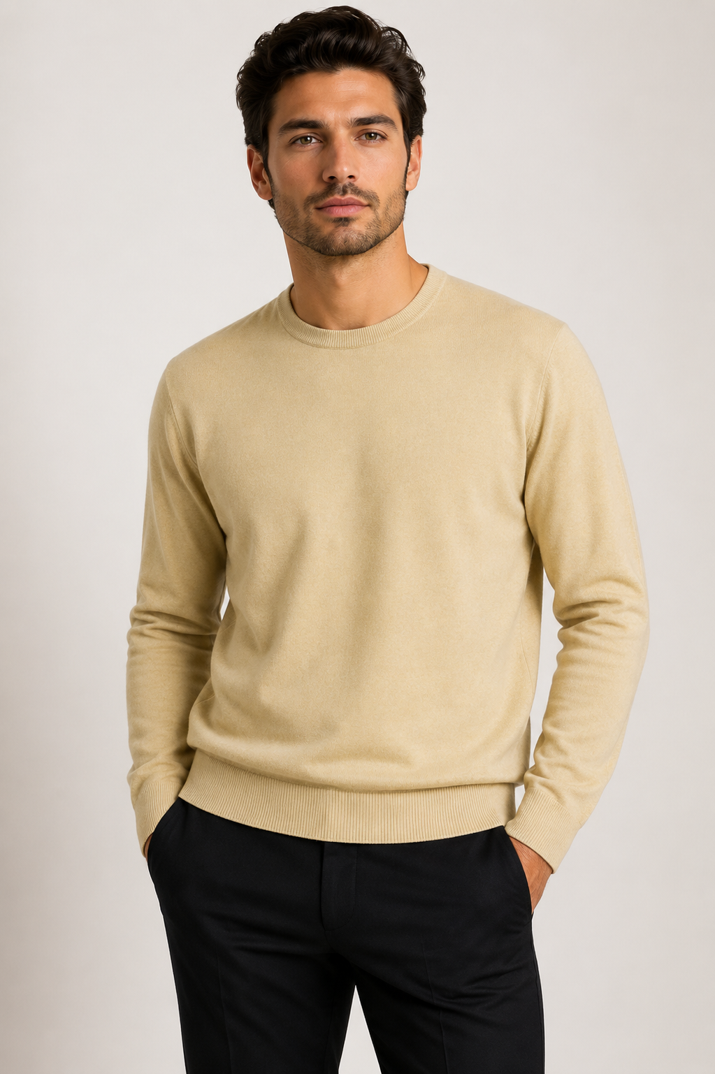 Men’s Classic Crewneck Chyangra Cashmere Sweater