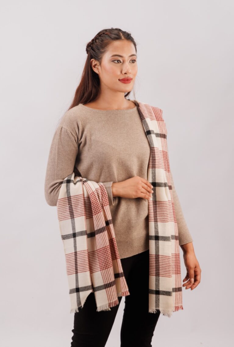 3-Colour Checked Stole